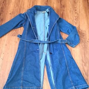 Western, 70's Long jean jacket.